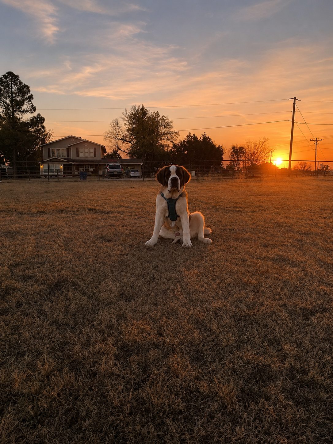 Saint Bernard at sunset